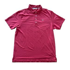 Travis Mathew Red Short Sleeve Men’s Golf Polo Shirt Size XL
